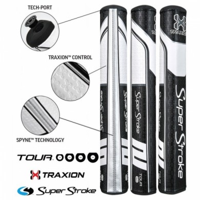 Super Stroke putter grip Traxion Tour Series 5.0 Black/White