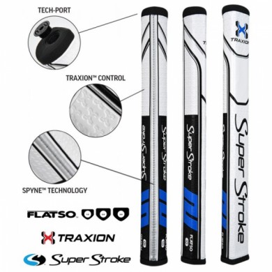 Super Stroke putter grip Traxion Flatso 1.0 Black/Blue/White