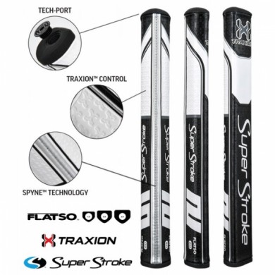 Super Stroke putter grip Traxion Flatso 2.0 Black/White