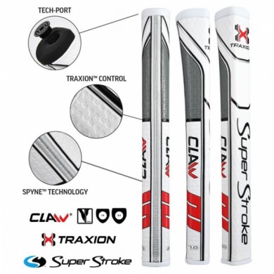 Super Stroke putter grip CLAW 1.0 White/Red/Grey