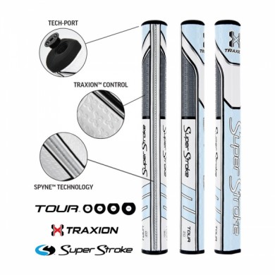 Super Stroke putter grip Traxion Tour Series 2.0 Tiffany/Grey/White