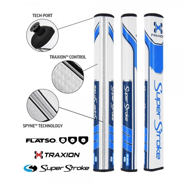 Super Stroke TRAXION Flatso - 3.0 - Bílá/Světle modrá/Tmavě modrá