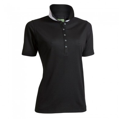 BACKTEE Ladies Quick Dry Perf. Polo, Black, vel.L