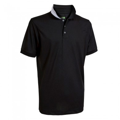 BACKTEE Mens Quick Dry Perf. Polo, Black, vel.XS