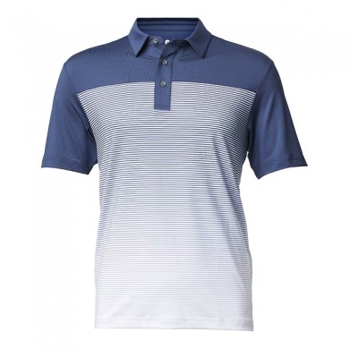 BACKTEE Mens Striped Polo, Navy, vel.M