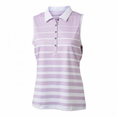 BACKTEE Ladies Striped QD UV Polo Top, Lavender, vel.S