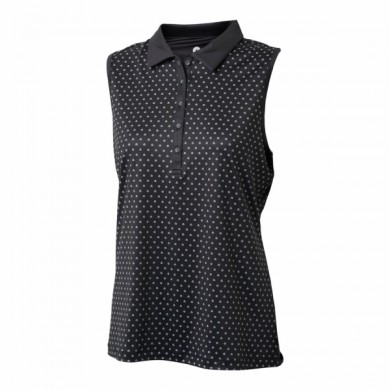 BACKTEE Ladies Printed QD UV Polo Top, Black, vel.S