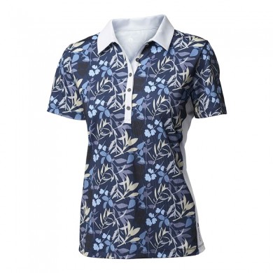 BACKTEE Ladies Flower QD UV Polo, Navy, vel.S