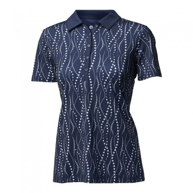 BACKTEE Ladies Printed QD UV Polo, Navy, vel.S