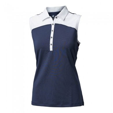 BACKTEE Ladies Colour BlockUV Polo Top, Navy, vel.S