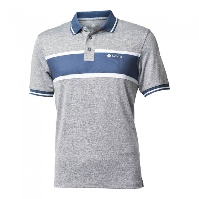 BACKTEE Mens Sporty Melange Polo, Steel, vel.M