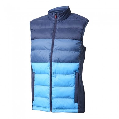 BACKTEE Mens Colour Block Quilted Vest, Navy, vel.L