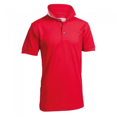 BACKTEE Junior Quick Dry Perf. Polo, Tango red, vel.160