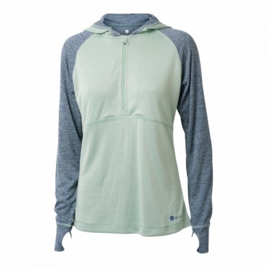 BACKTEE Ladies Melange HoodedBaselayer, Mint, vel.S