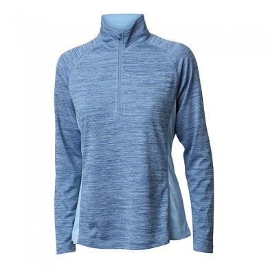 BACKTEE Ladies Melange Zip Baselayer, Blue bell, vel.M