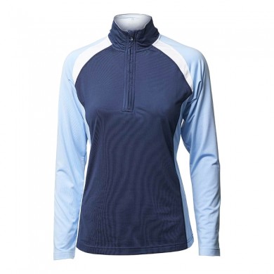 BACKTEE Ladies Zipneck Sport Baselayer, Blue bell, vel.S