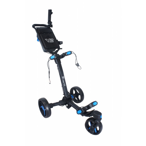 AXGLO Tri-360 V2 ruční tříkolový golfový vozík Black / Blue