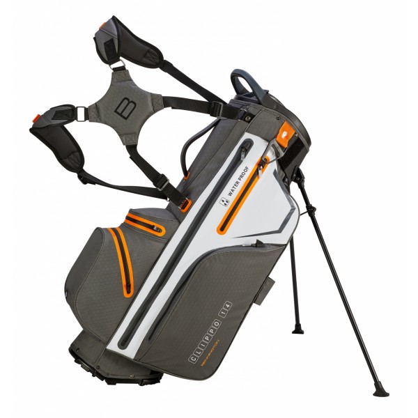 Bennington Stand Bag CLIPPO - Waterproof CLIPLOK, Canon Grey / White / Orange