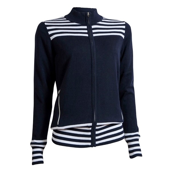 BACKTEE Ladies Striped Windbreaker, NAVY, vel. S