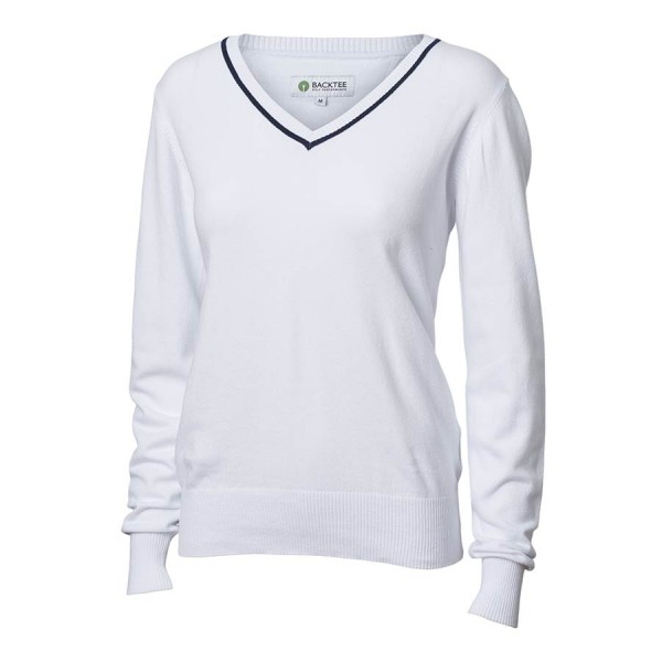 BACKTEE Ladies Solid Stretch Pullover, WHITE vel. M