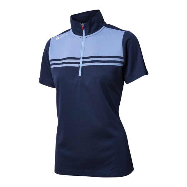 BACKTEE Ladies Front Zip Polo, Navy