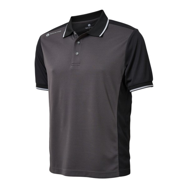 BACKTEE Mens Dobby Polo, Black