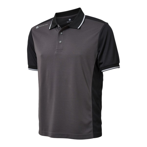 BACKTEE Mens Dobby Polo, Black