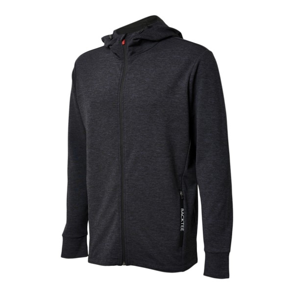 BACKTEE Mens Melange Baselayer Hoodie, Black