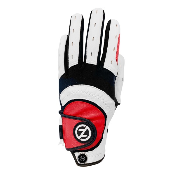 Zero Friction golfová rukavice pánská, levá, EXTREME cabretta Red/wht/Blk, ONE SIZE