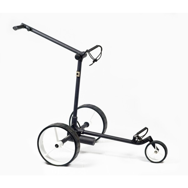 Golfový vozík Davies Caddy SMART Black matt s baterií až 36 jamek, bílá kola