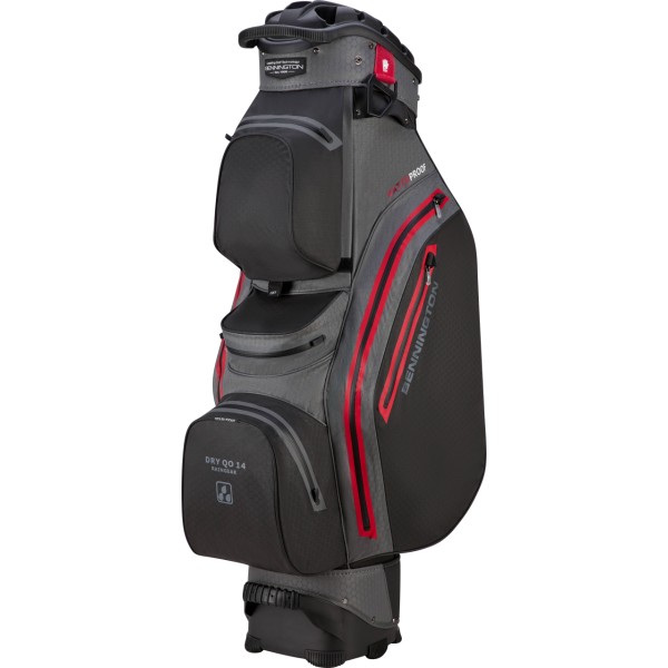 Bennington Cart Bag DRY-QO 14 + - Waterproof, Black / Canon Grey / Red