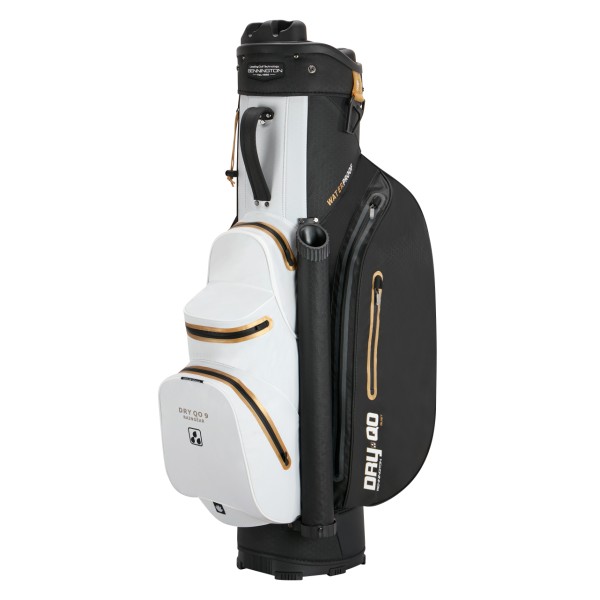 Bennington Cart Bag DRY-QO 9 + - Waterproof, Black / White / Gold