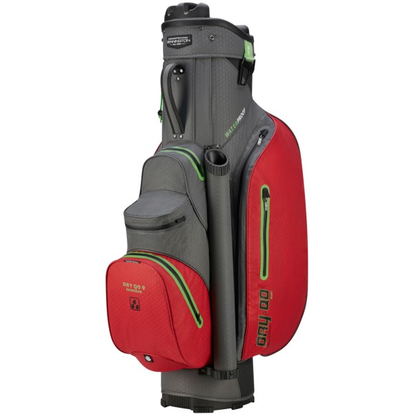 Bennington Cart Bag DRY-QO 9 + - Waterproof, Canon Grey / Red / Lime