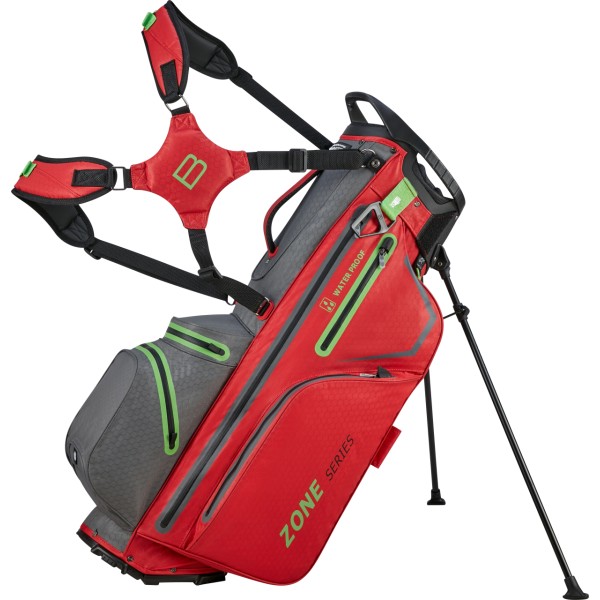 Bennington Stand Bag ZONE - Waterproof, Red / Canon Grey / Yellow