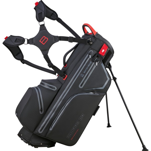 Bennington Stand Bag CLIPPO - Waterproof CLIPLOK, Black / Red