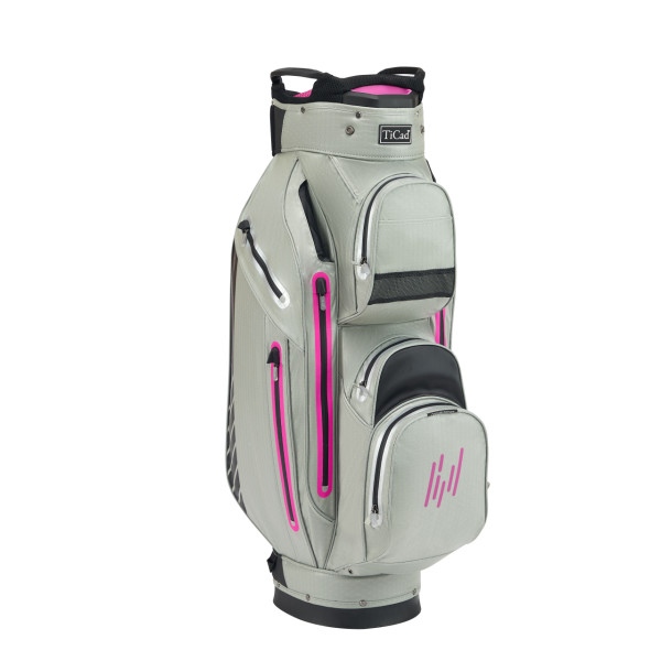 TiCad SPORT Series Waterproof Sportsline Cart Bag Silver/Pink