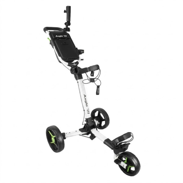 AXGLO V1 ruční tříkolový golfový vozík White/Green