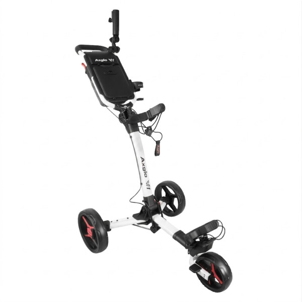 AXGLO V1 ruční tříkolový golfový vozík White/Red