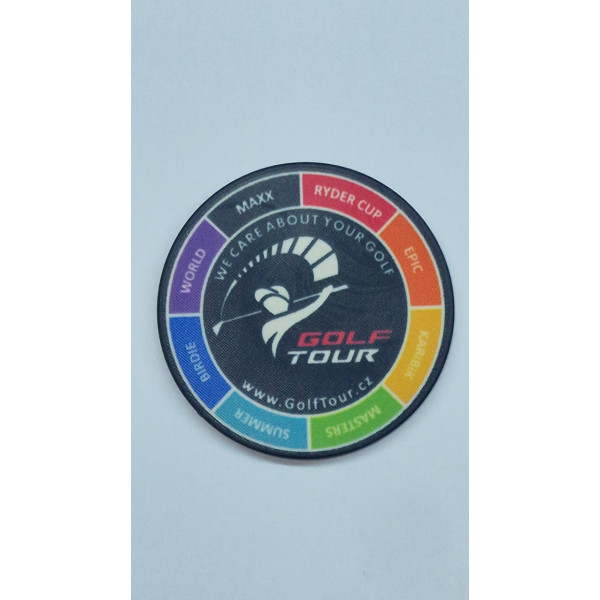 Golfové Markovátko ve tvaru žetonu s vlastním logem 