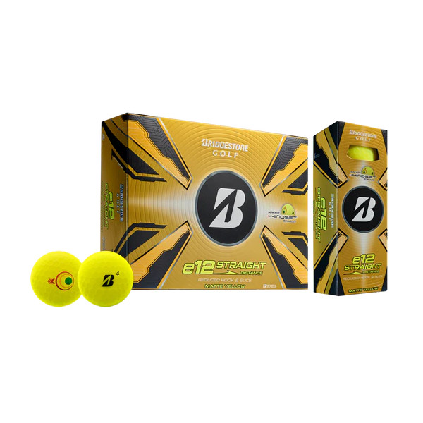 Golfové míče Bridgestone 25 e12 Straight Yellow 

