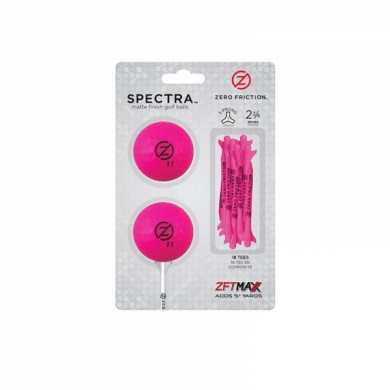 Zero Friction 2 neon golfové míčky a balení tee, Fuchsia