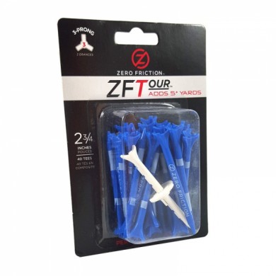 Zero Friction golfové tee, 3 hroty, 2-3/4", balení 40ks, Blue