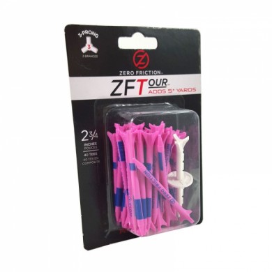 Zero Friction golfové tee, 3 hroty, 2-3/4", balení 40ks, Pink