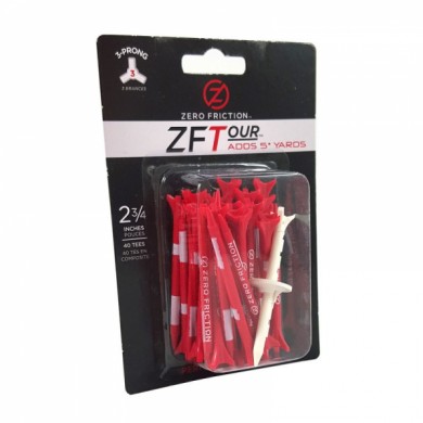 Zero Friction golfové tee, 3 hroty, 2-3/4", balení 40ks, Red