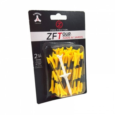 Zero Friction golfové tee, 3 hroty, 2-3/4", balení 40ks, Yellow