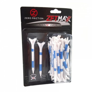 Zero Friction golfové tee MAXX, 3 hroty, 2-3/4", balení 24ks, White/blue