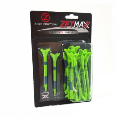 Zero Friction golfové tee MAXX, 4 hroty, 2-3/4", balení 24ks, Green/Blue